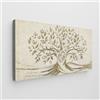 Giallobus - Quadro - Art Capezzale moderno II - Tela Standard - 35L x 17,5l cm - 01 - Sacra Famiglia e Albero vita - Beige - Pronto da appendere - Quadri moderni per la casa