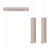 FOSKE Vela Line | Lampada a Sospensione Doppia in Alluminio, Tortora | Lampadario per cucina e soggiorno, 2 paralumi cilindrici, 2 × GU10 max 10 W, cavo regolabile, lampadine non incluse