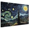 murando - Quadro Moderno Acustico Soggiorno, Van Gogh Stellata, 120x80 cm | Chiodi Inclusi, 1 Pezzo, Quadri Moderni Grandi, Pannelli Fonoassorbenti Decorativi, Notte Stellata, Stile AI