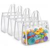 HOLAY Set da 4 Borse di Stoccaggio Trasparenti per Giocattoli con Maniglia - Organizer Sala Giochi per Giocattoli, Giochi da Tavolo & Materiale Scolastico, PVC Trasparente & Base Rinforzata