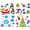 YLAB Adesivi Natalizi per Finestre - 4 Fogli di Adesivi in Gel Riutilizzabili | Disegni Slitta di Babbo Natale, Orso Polare, Pinguino e Albero | Decorazioni Natalizie per Finestre, Vetro, Specchi e Porte |