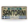 Generic Targhe in metallo vintage delle isole greche - Retro Grecia Città Targhe di latta per la decorazione della casa mediterranea - Regalo souvenir di viaggio Santorini