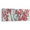 ARTTOR Quadri Moderni su Tela 120x50 cm Stampe da Parete Botanica Natura - 4508 | Foglie Rami Rosso Quadro Decorativo Grande 1 pezzo Soggiorno Camera da Letto Arte da Parete Decorazione da Parete ARTTOR