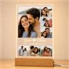 DPDP Lampada Personalizzata con Foto LED, Regali Personalizzati per Lei e Lui Idea Regalo Anniversario, San Valentino, Natale, Lampada Foto con Base in Legno