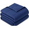 Sivio Coperta Peso per Adulti 7 kg, Traspirante, Materiale Morbido con Perle di Vetro, per Tutte le Stagioni, Divano Letto, 120 x 180 cm, Blu Navy