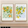 TROYSINC Set di 2 immagini di limoni estetici poster vintage limone, immagine da parete italiana, decorazione da parete per soggiorno, senza cornice (30 x 40 cm, C)