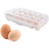 Joyeee Portauova per frigorifero, confezione da 1 contenitore organizer per uova con coperchio, può contenere fino a 18 uova, scatola porta uova impilabile per campeggio e picnic(Bianco)