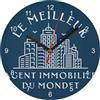 Fabulous Orologio da Parete in Vetro - Il Miglior Agente Immobiliare del Mondo Commerciale Vendita Casa Appartamento - Diametro 20 cm - Blu