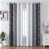 Gazal Vole Tende oscuranti ombré grigio sfumato e bianco, H244 x L132 cm, 2 pannelli con occhielli, motivo a onde, oscuramento 80-90%, soggiorno camera ufficio