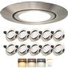 Laiebri Faretto LED da incasso 230V (dimmerabile a 3 livelli), faretto da soffitto orientabile a 45°, 6W 3CCT (3000K/4000K/6000K), grado di protezione IP44 (per bagno), Ø65-80mm, Confezione da 10