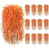 Fairblo 12 Pezzi Piante Finte Cadenti Arancione Decorazioni Autunnali 75 cm | Pianta Finta Cadente da Esterno, Fiori Artificiali Arancione Pianta Artificiale da Appendere, Decorazioni Autunnali Balcone