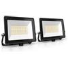 Ledvion 2 pezzi ECO Faretto LED da Esterno IP65 50W 110lm/W 4000K | Luce intensa per giardino vialetto facciata garage officina e area aziendale