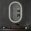 Archaluxe Specchio da bagno con illuminazione, 50 x 90 cm: specchio da bagno a LED, ovale, anti-appannamento, interruttore touch, dimmerabile, 3 colori di luce, specchio LED per bagno
