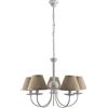 Light&More Lampadario 5 luci shabby bianco paralumi sabbia