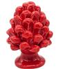 sicilia bedda - Pigna in Ceramica di Caltagirone Modello Monocolore - Pigna Artigianale Realizzata a Mano - Altezza 11 Centimetri (Rosso)