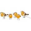 Konstsmide 6245-103 - Set di 5 pettirossi in acrilico, 40 diodi bianchi caldi, 24 V, esterno (IP44), cavo bianco - arancione