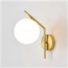 Generic Lampada da Parete Moderna, Applique da Parete con Sfera in Vetro in Stile Mid-Century per Camera da Letto, Soggiorno, Comodino, Sala da Pranzo E Bagno,d'oro,E