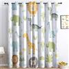 Generic Tende oscuranti a tema dinosauri con animali, leone, elefante, oscuranti e termiche, con occhielli, per soggiorno e camera da letto, 280 x 260 cm