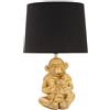 Decor Space Lampada da tavolo struttura in poliresina e metallo color oro per interni (Mamma scimmia)
