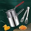 Zankie Friggitrice in Acciaio Inossidabile, Friggitrice Piccola A Risparmio D'olio in Stile Giapponese con Filtro, Friggitrice per Olio Profondo per Friggere Cosce di Pollo, Patatine Fritte