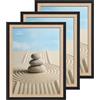 lincoolart Cornice portafoto DIN A4, in legno nero, formato A4, 21 x 30 cm, cornice in legno, set da 3 pezzi, con vetro acrilico infrangibile, per disegni di bambini, foto, poster