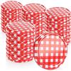 COM-FOUR® 40x coperchi di ricambio per vasetti di marmellata | coperchio da avvitare - tappi a scacchi bianco / rosso - TO 82 mm