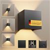 Scandinavian home Lysea Scandinavian home Applique LED per interni ed esterni I Luminosità regolabile I IP65 230V 6W bianco caldo 3000K 700lm I Lampada da esterno, illuminazione esterna, applique da parete