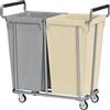 Gewudraw Cesto Portabiancheria, 360L 2 Scomparti Porta Biancheria con Ruote | Grande Cesto Biancheria Sporca, Cesta Panni Sporchi, Cesta Portabiancheria per Hotel, Casa, Lavanderia, Grigio & Cachi