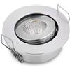 JOYINLED Non Dimmerabile10 pezzi 3 W COB mini faretti orientabili, luce bianca calda piccola LED Recessed Ceiling Light, dimensioni foro 42-45 mm per cabinet fai da te(cromo, 3000K)