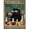 ARTWALLURE Divertente cartello da bar Technically Alcohol is a Solution, decorazione in metallo per pub, taverna e grotta degli uomini, 30,5 x 40,6 cm