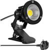 Milpoel Faretto LED COB con morsetto, 7 W, cavo 3 m, IP65, impermeabile, illuminazione per interni ed esterni (bianco freddo, 1)