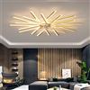 LJX Lampadario Ventilatore con Telecomando APP Reversibile DC Grande Ventilatore da Soffitto con Luce Dimmerabile 6 Velocità Lampadari Ventola per Soggiorno Camera da Letto, Oro, 100cm