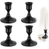 Furforstk porta candele 4 pezzi candelabro, portacandele da tavolo, nero | porta candele per decorazioni per feste, matrimoni, Natale, spa, arredamento del soggiorno e regali, Diametro interno 2,2 cm