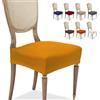 BANZAII TEXTILE INNOVATOR ONLINE Banzaii Coprisedia Universale Senza Schienale 2 Pezzi per Sedie da Ufficio, Cucina, Sala da Pranzo, Camera, Hotel o Ristorante in Tessuto Super Elasticizzato, Made in Italy Oro