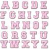 Xecamuvila Rosa Glitzer Lettere Patches A-Z da Stirare - Adesivi per Stoffa in Chenille & Glitter, Decorazione DIY Personalizzata per Abbigliamento & Borse