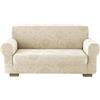 TexLom Copridivano Bielastico Boutique Made in Italy - Fantasia Floreale Elegante Estensibile 2, 3 e 4 Posti - Salvadivano Elasticizzato Lavabile in Lavatrice (Panna, 2 Posti)