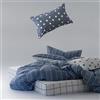 COGAL Completo Letto Cotone Fantasia Quadretti, Set Lenzuola Singolo 1 Piazza con Lenzuolo Sopra Sotto e Federa, Smoke Blue, Morbido e Traspirante Made in Italy