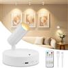 Dehobo Faretto LED Wireless Ricaricabile da 4000 mAh - Lampada da Parete Ricaricabile Per Interni con Tre Colori, Luminosità Regolabile - Rotazione a 350°, Adatta per Piante, Bianco Confezione da 1