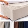 Belledorm - Vestiletto con profondità extra di 48 cm | per rendere ordinato l'aspetto del letto contenitore, lussuosa pelle scamosciata sintetica (Colore: lino, 91 x 191cm)