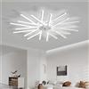 LJX 100cm Lampadario Ventilatore con Telecomando Moderno Ventilatore da Soffitto con 20 Luci Silenzioso Estate Inverno Modalità Dimmerabile Reversibile DC Plafoniera con Ventilatore, Bianco
