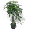 vidaXL Pachira Acquatica Pianta Artificiale con Vaso 85 cm Verde