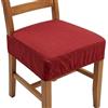 Generico Set 4 Cuscini Sedia 40x40 Coprisedia Imbottiti con Fascia 12 cm ed Elastico Perimetrale - Vestosedia Antiscivolo Comfort 5 cm - Cotone e Poliestere Tinta Unita (6, Rosso)