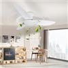 Litglobe Ventilatore da Soffitto con Luce e Telecomando,100cm 3 Pale Lampadario con Ventilatore,Silenzioso Lampada Ventilatore da Soffitto con 3 Colori Dimmerabile,6 Velocità,Reversibile,Timer,Bianco
