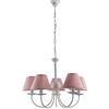 Light&More Lampadario 5 luci shabby bianco paralumi rosa
