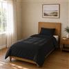 Homebliss Copripiumino Microfibra Parure Letto 150x220 + 45x75 1PCS, Nero | Microfibra 65G morbida e leggera