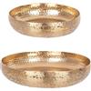 Bizzotto Set 2 Ciotole Coppe Vassoi Varanasi 30/38cm Oro Alluminio