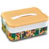 Kongming Scatole di Plastica per Lego, Trasparenti Scatola Giochi per Bambini con Scomparti,Contenitori Mattoncini Impilabili,per Riporre i Giocattoli dei Bambini (giallo, 30,5x12,5x23 cm)