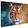 MuchoWow© Quadro Moderno Soggiorno Decorazioni Da Parete Quadri Su Tela Da | 30x20 cm - Salotto Grandi Foto Con Cornice Stampe Su Tela Camera Da LettoTigre - Animali - Pittura ad olio - Arte