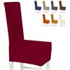 BANZAII TEXTILE INNOVATOR ONLINE Banzaii Coprisedia Elastico con Schienale 2 Pezzi, Coprisedia Universale Antimacchia per Sedie Cucina e Sala da Pranzo, Fodera Sedia Elasticizzata Lavabile, Bordeaux