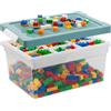 Ziyonix Contenitore Giochi Bambini per Lego, Impilabili Scatola Portaoggetti con Coperchio Vassoio Rimovibile in Plastica Trasparenti Contenitori Portaoggetti per Costruzioni Mattoncini Giochi
